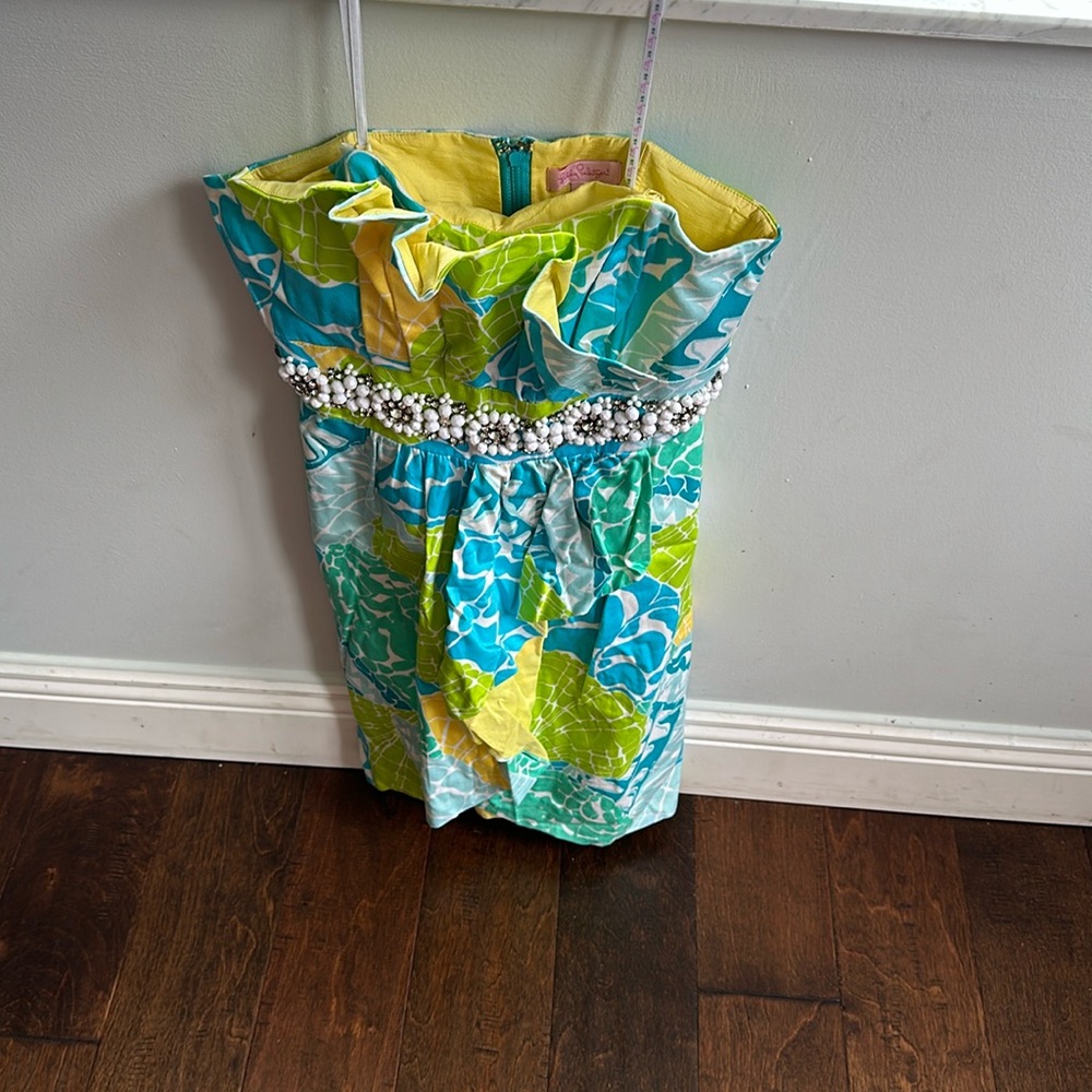 Lilly Pulitzer bejeweled strapless dress size 2